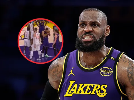 La reacción de LeBron cuando Doncic le quiso hacer trampa a Harden