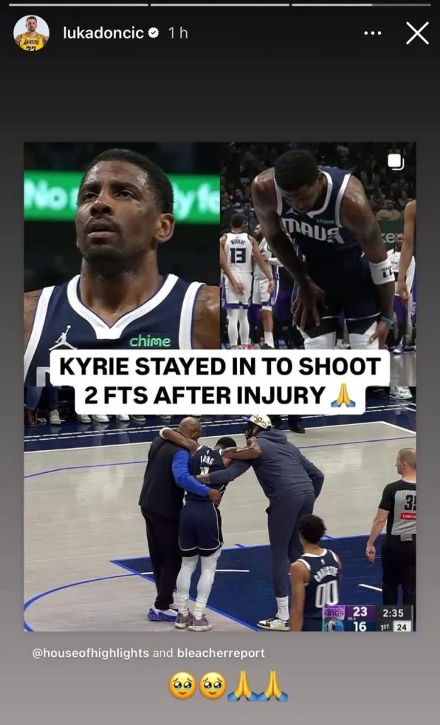 La reacción de Doncic a la lesión de Irving. (Foto: Instagram / @lukadoncic)