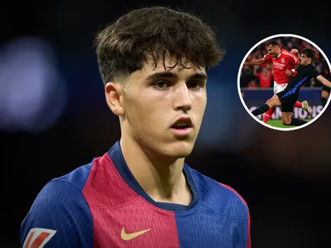 Así fue la expulsión de Pau Cubarsí con Barcelona ante Benfica