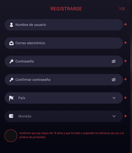 Registro con código promocional Marsbet