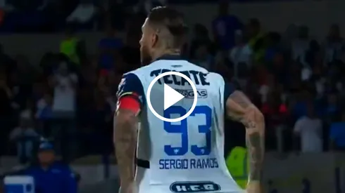 Sergio Ramos convierte su segundo gol en Rayados.
