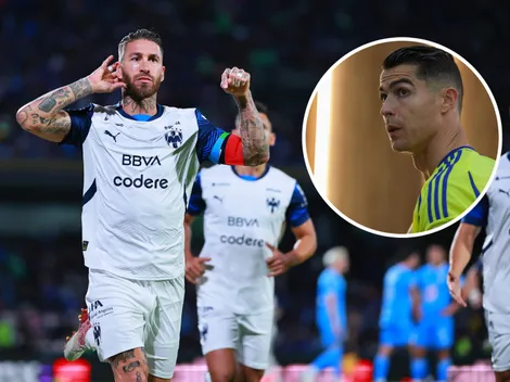 La reacción de Cristiano Ronaldo al festejo de Sergio Ramos tras su gol ante Cruz Azul