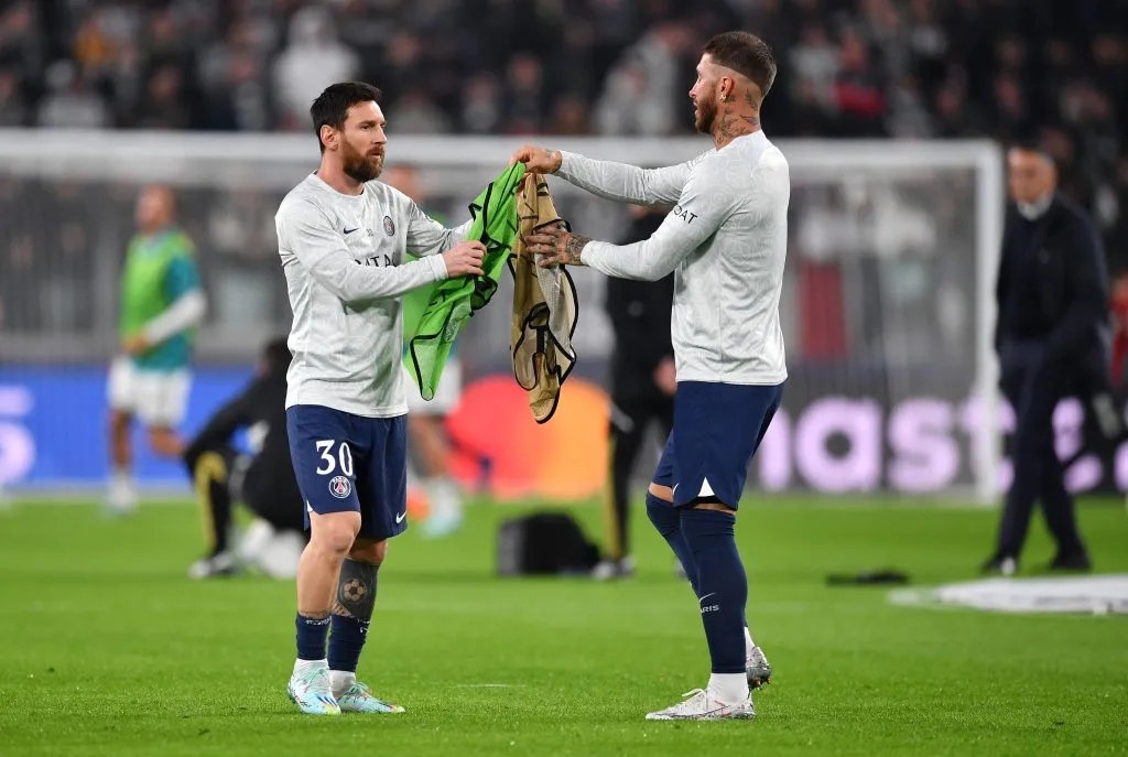 Lionel Messi y Sergio Ramos en PSG (Getty Images)