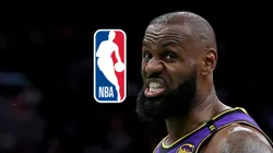 El logo de la NBA y LeBron James.