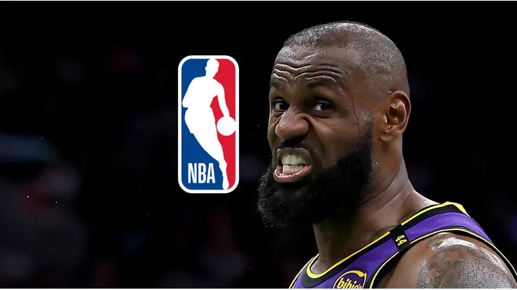 El logo de la NBA y LeBron James.