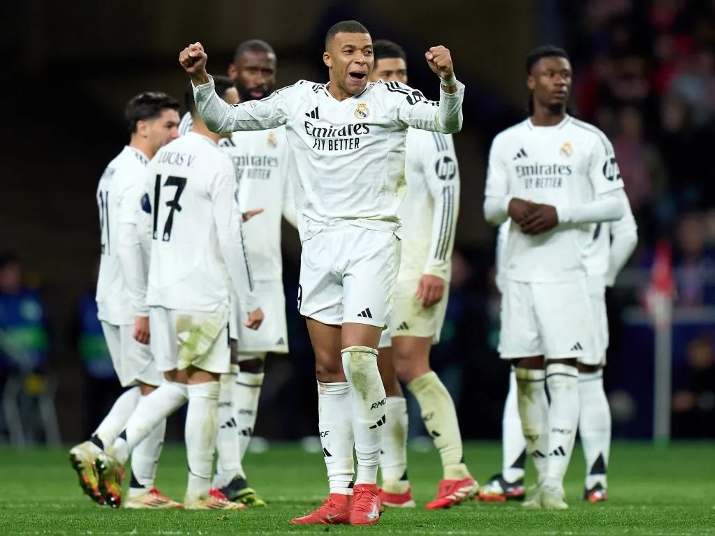 Kylian Mbappé feliz en Real Madrid (Getty Images)