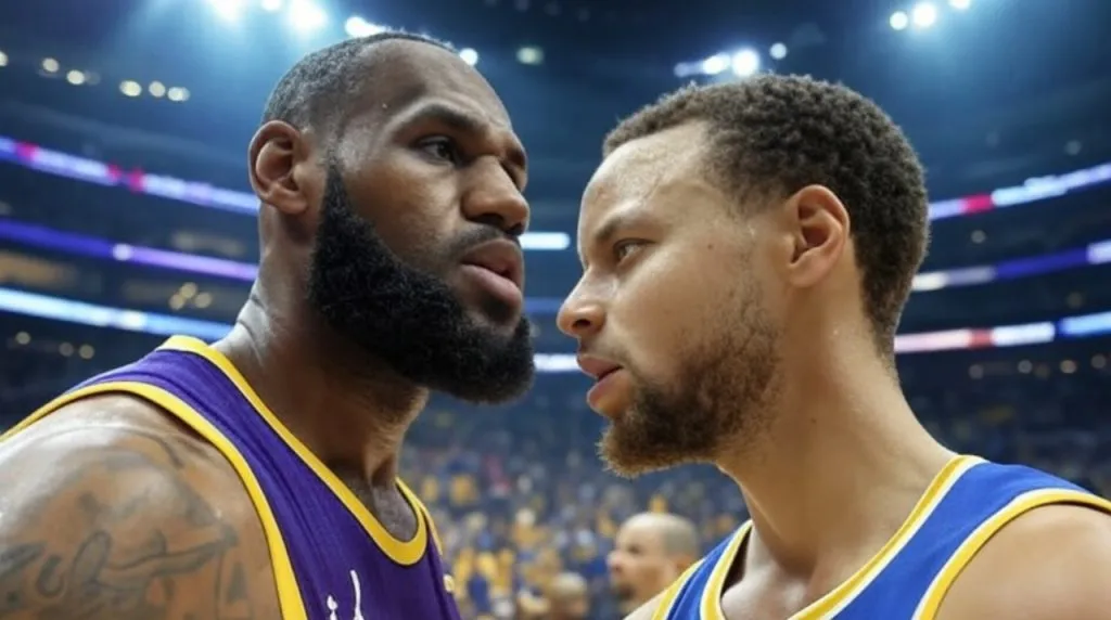 LeBron James y Stephen Curry (Foto: Imagen generada por Grok IA)