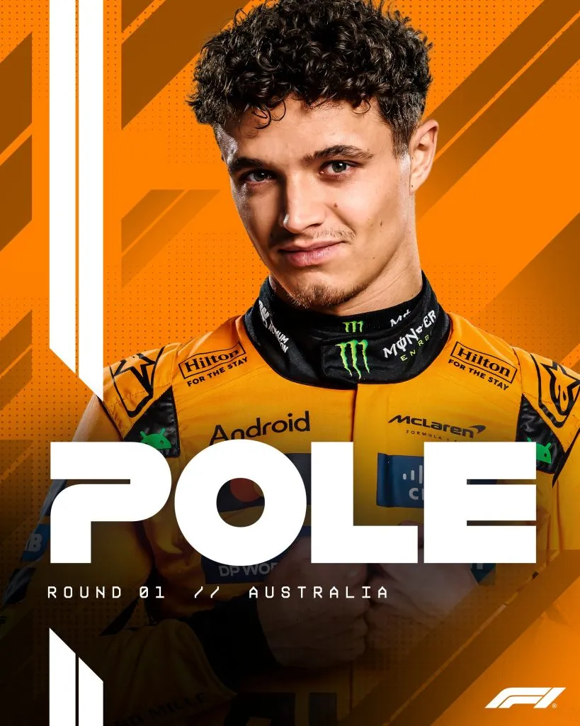 Lando Norris consiguió la pole del GP de Australia 2025 (@F1)