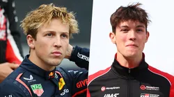 Liam Lawson y Oliver Bearman largan desde el pit lane