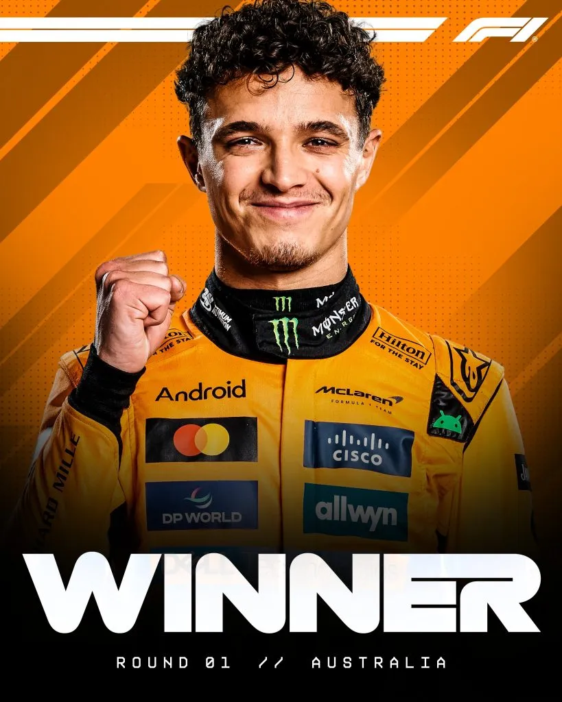 Lando Norris ganó el GP de Australia 2025 (FOTO: @F1)