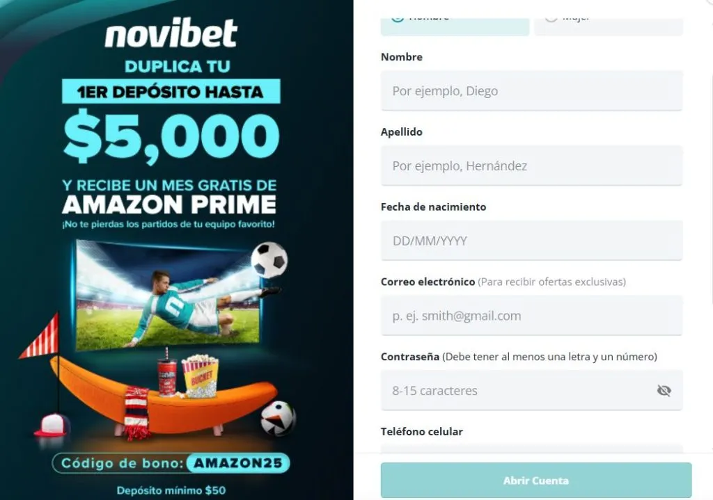 Código promocional Novibet.