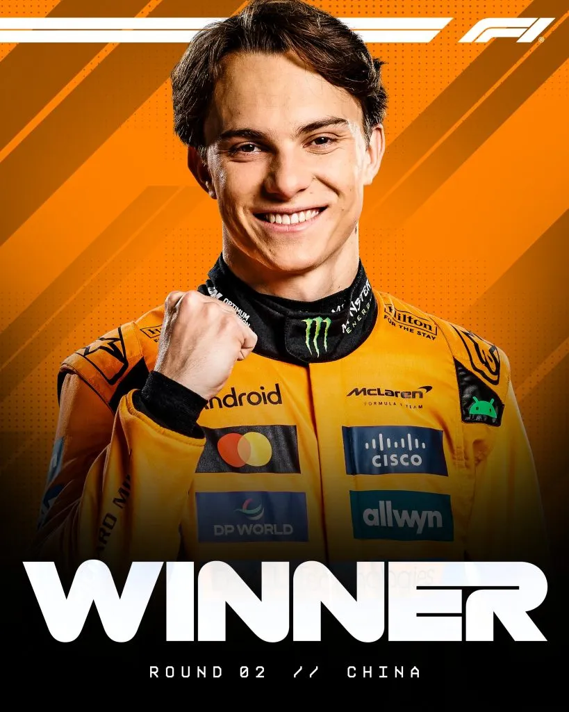 Oscar Piastri ganó el GP de China (@F1)