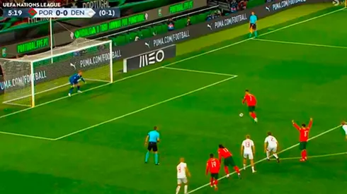 Cristiano Ronaldo falló un penal en Portugal vs. Dinamarca