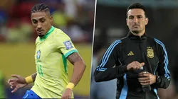 La curiosa imagen que se vio postpartido entre Lionel Scaloni y Raphinha