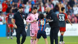 Lionel Messi y su guardaespaldas