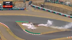 El fuego en el Circuito de Suzuka de Japón