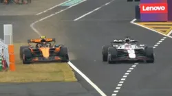 Lando Norris quedó en ridículo al querer sobrepasar a Max Verstappen en la salida de boxes