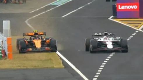 Lando Norris quedó en ridículo al querer sobrepasar a Max Verstappen en la salida de boxes