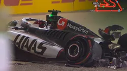El coche de Esteban Ocon tras su accidente en la Clasificación de Bahréin