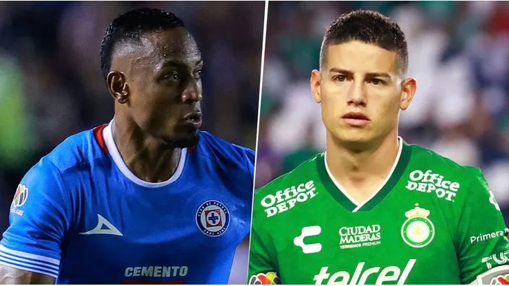 Cruce de colombianos en Cruz Azul vs, León.