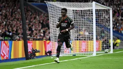 Bukayo Saka celebra su gol ante Real Madrid