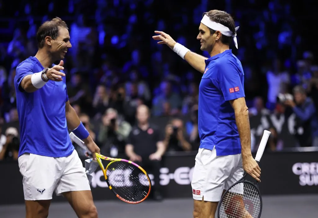 Roger Federer y Rafael Nadal en la Laver Cup 2022. [Foto: Getty Images]