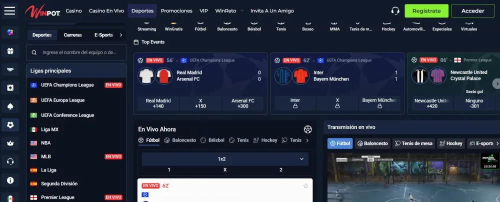apuestas deportivas en Winpot