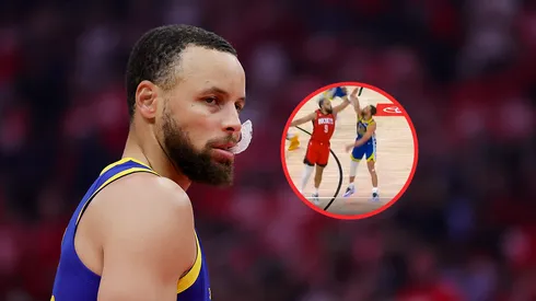 Stephen Curry y Dillon Brooks.