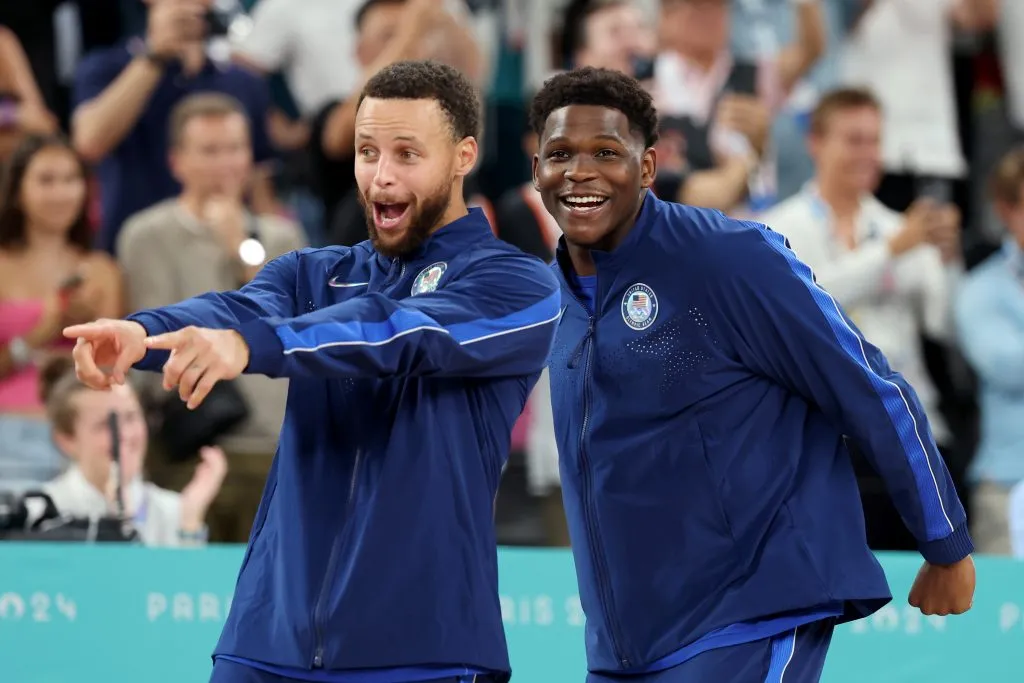 Stephen Curry y Anthony Edwards en París 2024 (GETTY IMAGES)