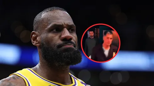 LeBron James, Luka Doncic y Rob Pelinka.