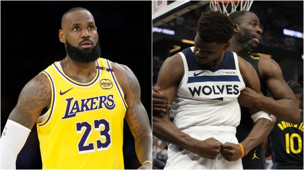 LeBron James, Anthony Edwards y Draymond Green. (Foto: Getty Images)