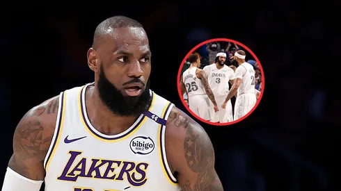 LeBron James y jugadores de Mavericks.