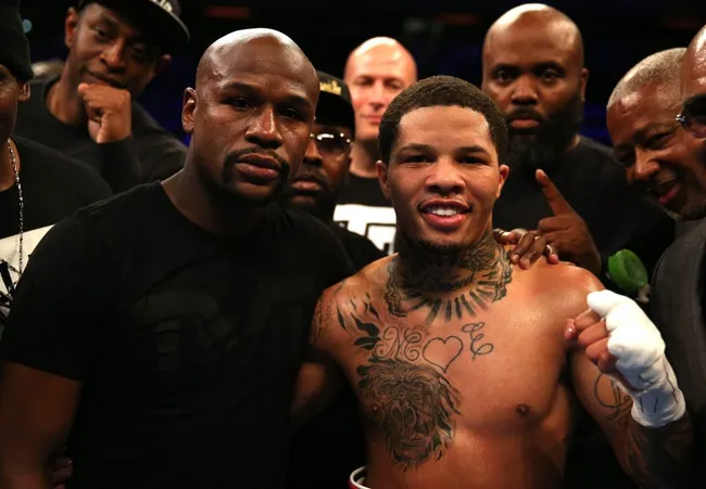 Floyd Mayweather y Gervonta Davis en Londres (GETTY IMAGES)