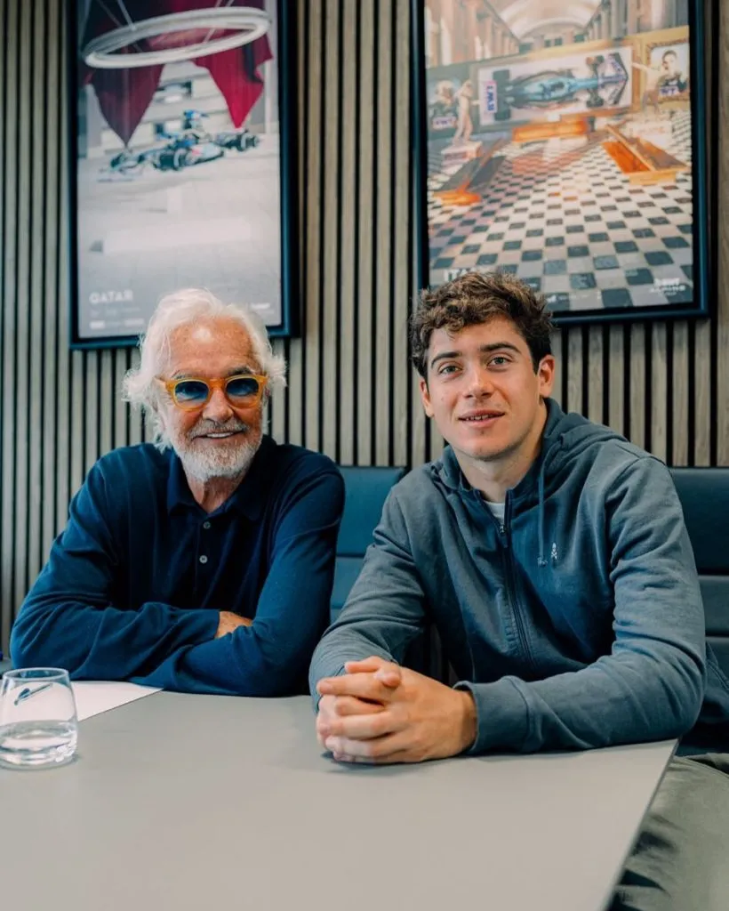 Franco Colapinto con Flavio Briatore en la previa de Imola (@briatoreflavio)