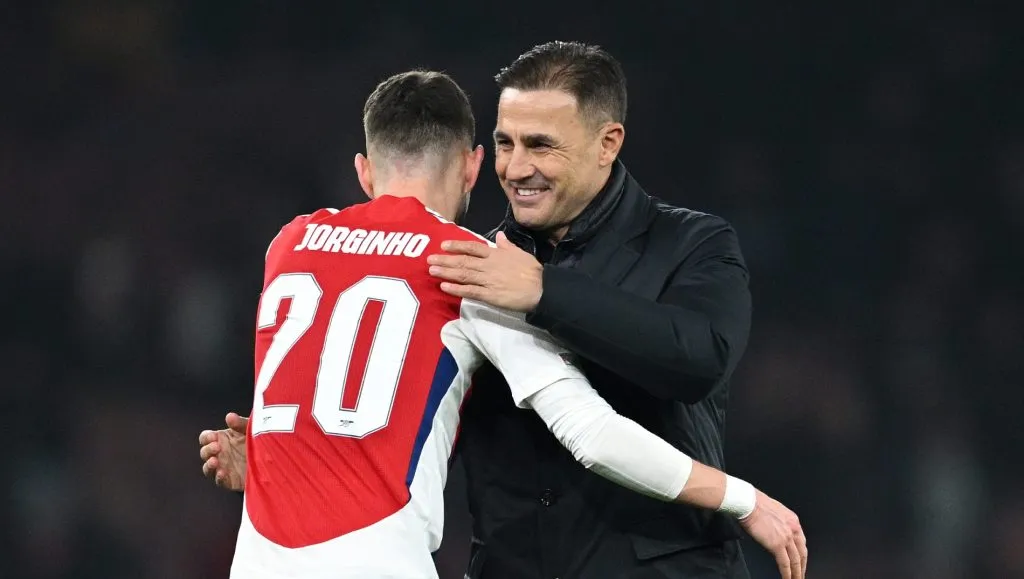 Jorginho y Cannavaro, en el último Arsenal – Dinamo Zagreb [Foto: Getty]