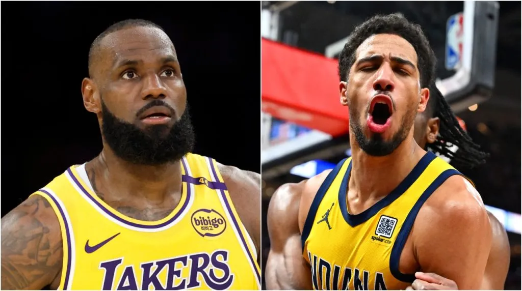 LeBron James y Tyrese Haliburton. (Foto: Getty Images)