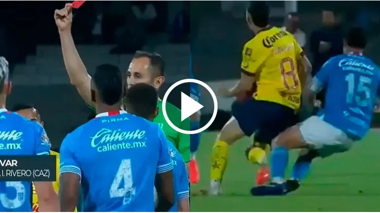 Fortísima patada de Rivero para irse expulsado.