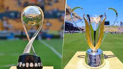 Los trofeos del Campeón de Campeones (izquierda) y de la Supercopa de la liga MX (derecha).
