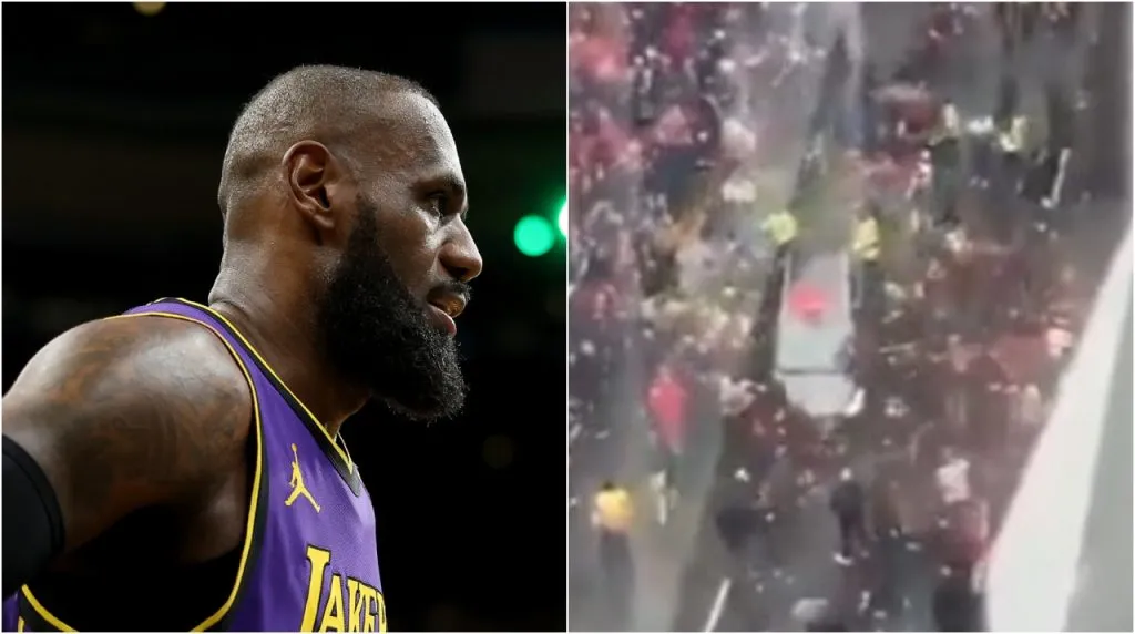 LeBron y los hinchas de Liverpool que fueron atropellados. (Foto: Getty Images y X / @TRobinsonNewEra)