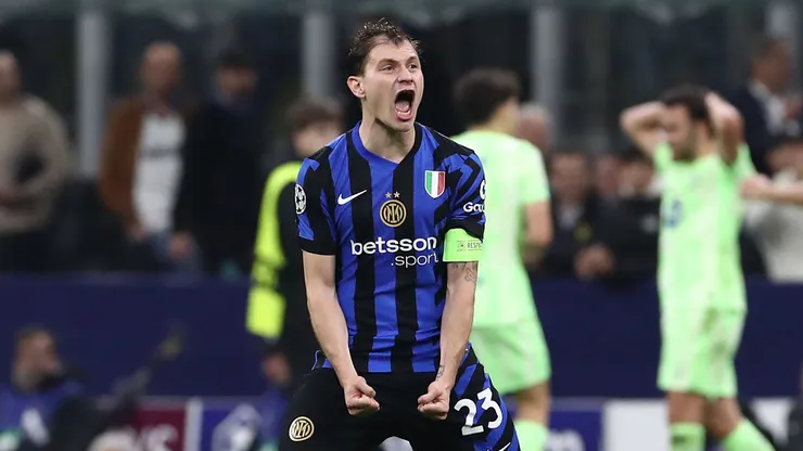 Nicolò Barella festeja el paso del Inter a la final de la Champions League 2024-2025.