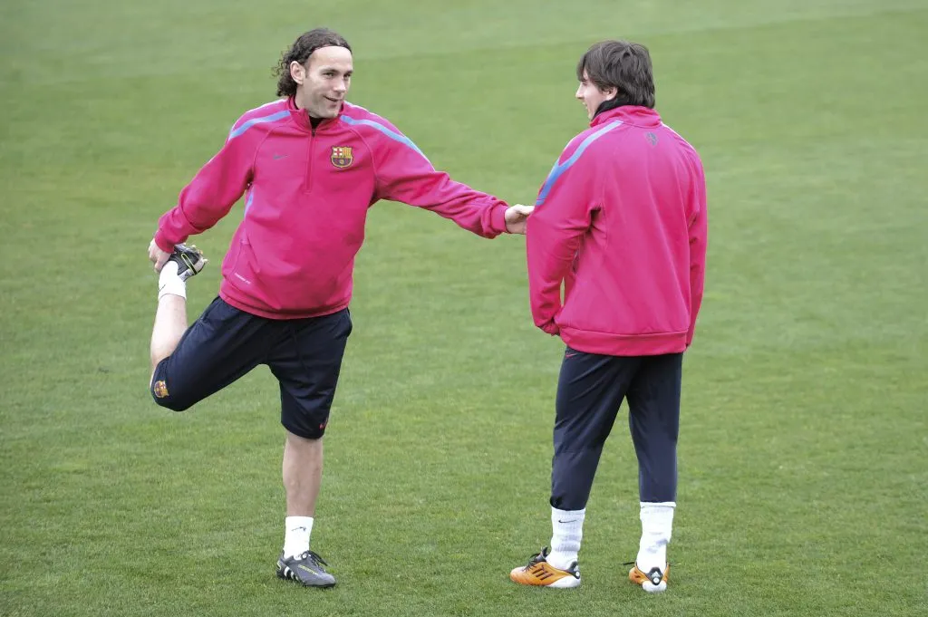 Gabriel Milito y Lionel Messi, en su tiempo juntos en el Barca [Foto: Getty]