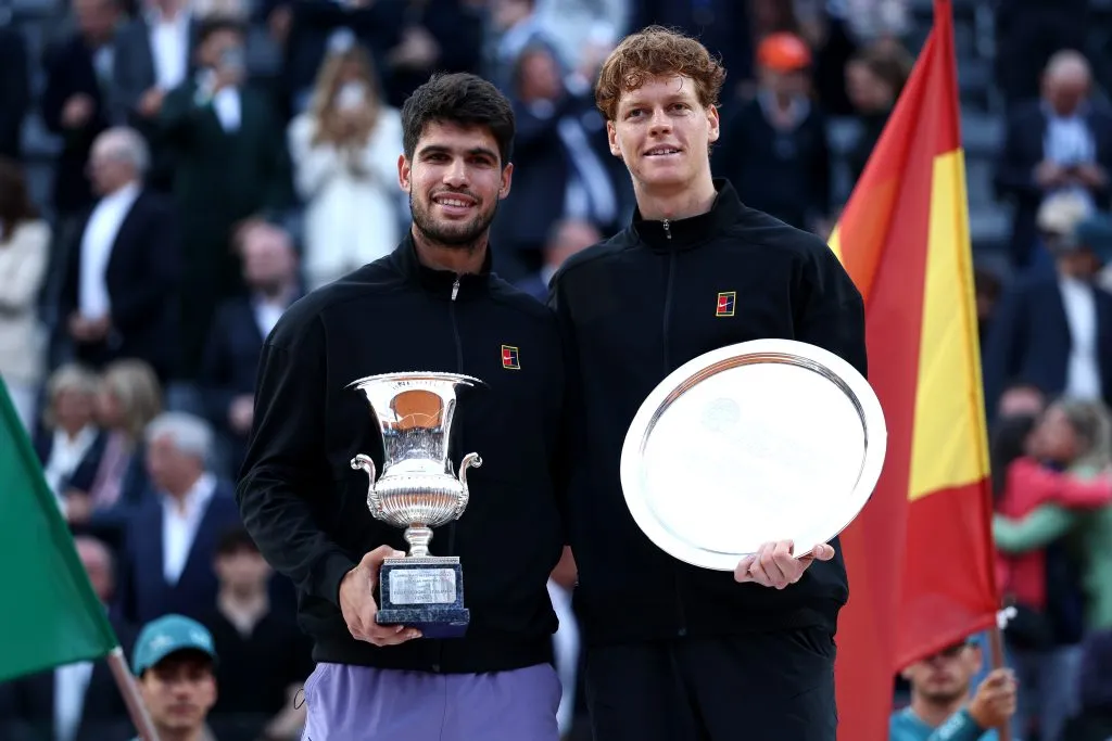 Carlos Alcaraz y Jannik Sinner se enfrentan por primera vez en una final de Grand Slam (Getty Images)