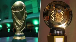 La Copa del Mundo, a la izquierda, y el trofeo de la Copa Mundial de Clubes, a la derecha.