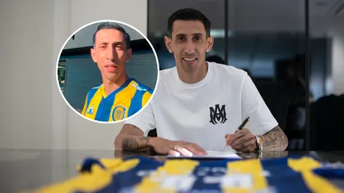 Ángel Di María en su presentación con Rosario Central