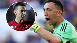 Marchesín se quejó por el penal que derivó en el descuento de Benfica.