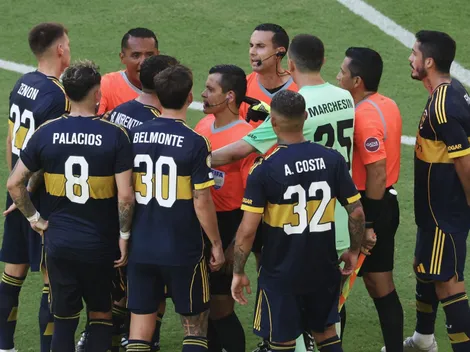 La estampita que el árbitro César Ramos le mostró a Nicolás Figal al expulsarlo en Boca vs. Benfica