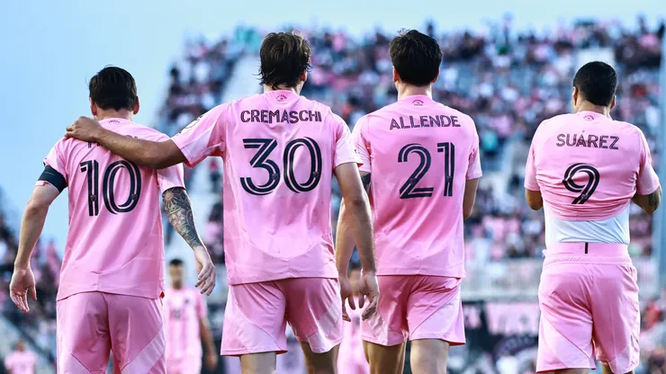 Los jugadores de Inter Miami, con Messi como bandera.