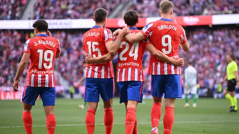 Los jugadores de Atlético de Madrid, a puro festejo.