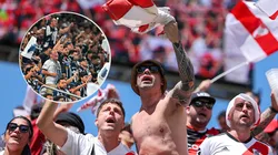 El público rojiblanco le contestó a la parcialidad albiazul.