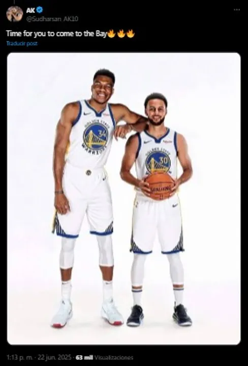 Propuesta a Giannis. (Foto: X / @Sudharsan_AK10)